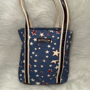 Longaberger Blue Star-Patterned Bucket Bag
